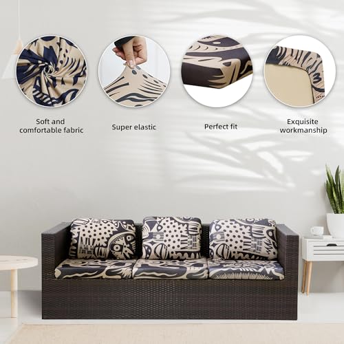 Image of BIETYONE 8Pcs Stretch Patio Cushion Covers,for Outdoor Couch Cushion Covers Replacement,Outdoor Sofa Covers Patio Slipcovers Couch Cover,Washable Furniture Cover (Pigeon2, Cover Only)