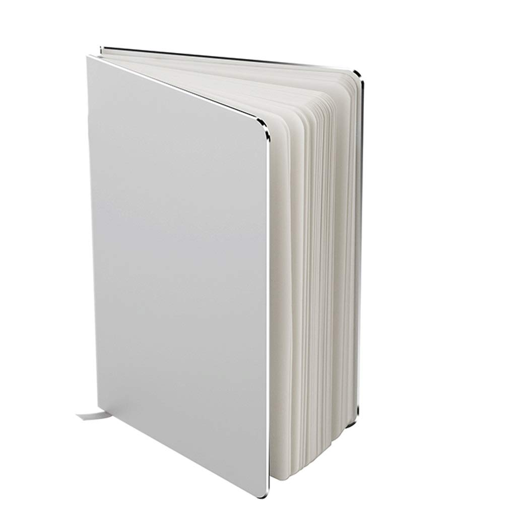 Journal A5 Metal Surface Dur Notebook Creative Horizontal Ligne intérieure Page Arrondie Coin Design Bloc-Notes Simple Exquis (Color : White)