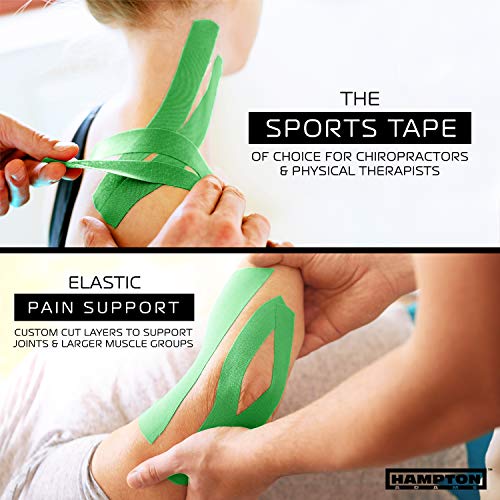Image of Hampton Adams | As Seen on Shark Tank | Original Kinesiology Tape | 135ft Uncut Bulk Roll | Supports & Protects Muscle Wrist Knee Shoulder Back Plantar Fasciitis | Waterproof Hypoallergenic (Green)