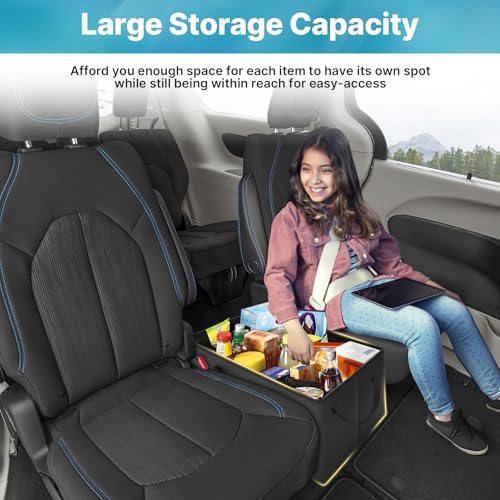 Image of Mixsuper Liner Car Seat Organizer for Chrysler Pacifica 2017-2026, Console Organizer Backseat Box for Pacifica, Supplies Dog Box Storage Bin Travel Accessories