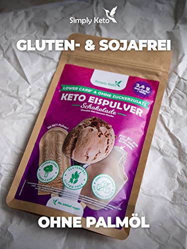Simply Keto Lower-Carb* Schoko Eis Mix - Cremiges Eis ohne Zuckerzusatz mit nur 2,6 g Netto-Kohlenhydrate - ohne Maltit - Glutenfrei, sojafrei & ketogen - für 10 Portionen (100 g) – Bild 4