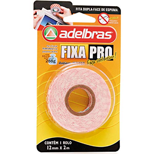 Fita Dupla Face, Fixa Pro Espuma, 12mmX2mts, Adelbras
