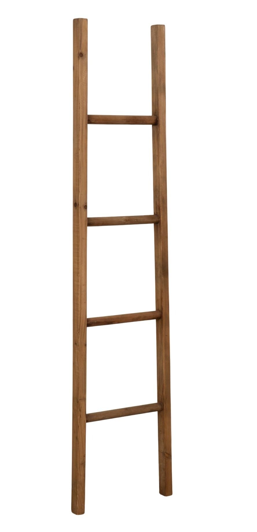 Biscottini Porta asciugamani in legno da terra 149x34,5x5 cm - Scala Appendi asciugamani da Parete - Scaletta Portasciugamani da Bagno Stile Moderno - Scala Decorativa Appendiabiti in legno massello