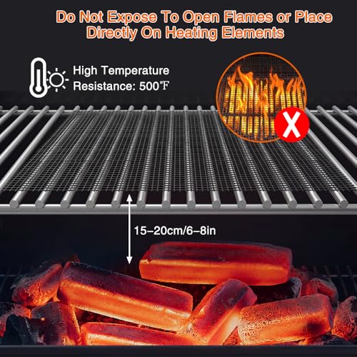 Golgner 6 Stück 40 x 33 cm Antihaft Grillgitter, Antihaft Grillnetz, Grill Mesh Matte, Gitter Grillplatte, An-tihaft Gitter Grillmatte, Wiederverwendbar für Gasgrill Holzkohlegrill Luftfritteuse