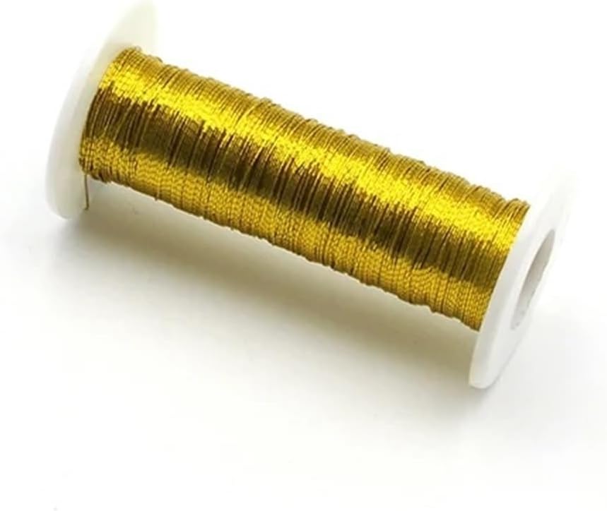 50 Metres Fishing Rod Building Threading Line Winding Guide Wrapping Thread Braided Wire Polyester Line(Metallic Gold)