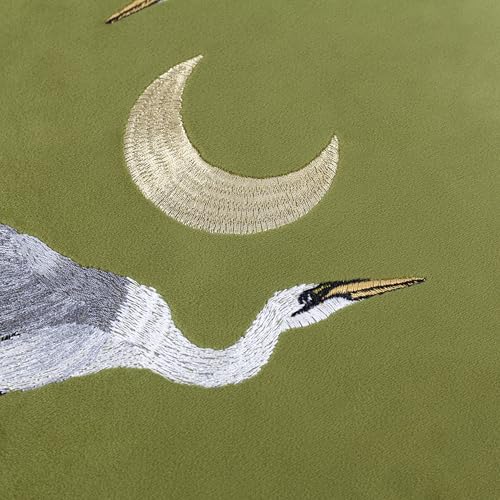 Coussin de luxe Paoletti Moonlit Flight en velours de coton brodé olive