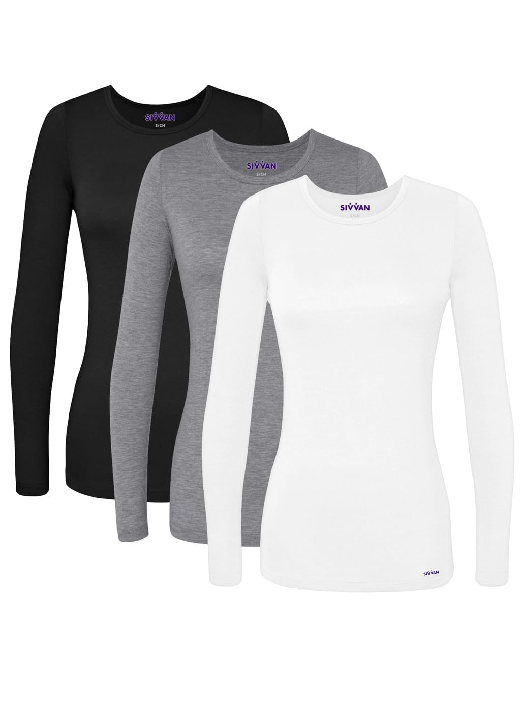 Scrubs for Women - Long Sleeve Comfort Underscrub Tee 3-Pack