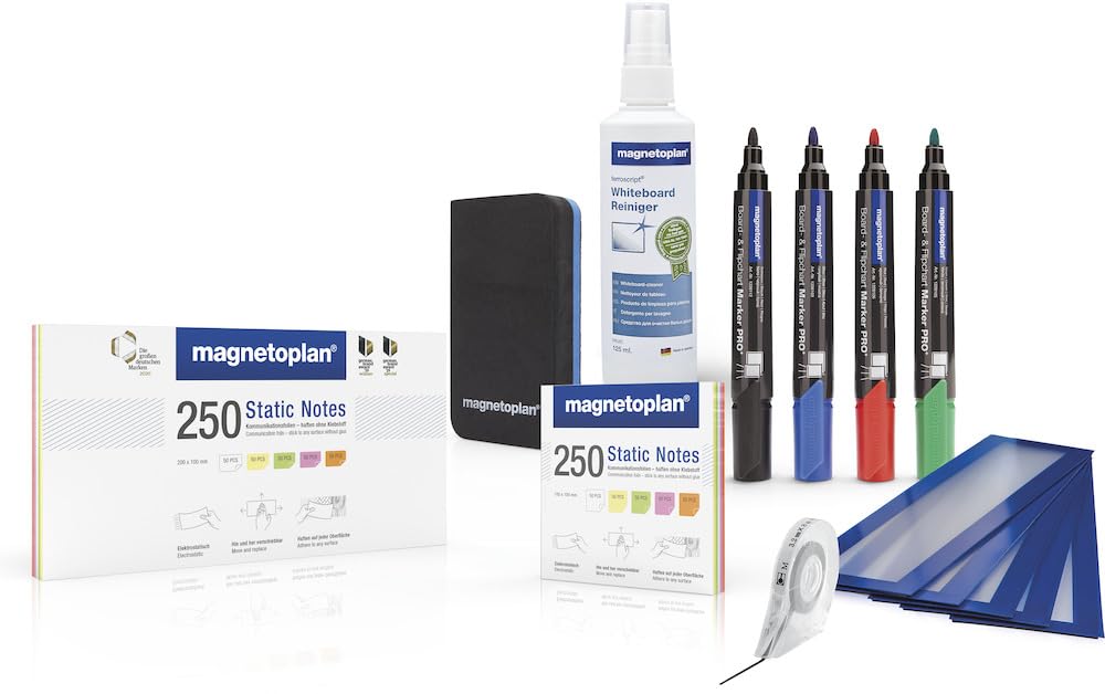 magnetoplan Scrumboard Zubehör-Set "Standard" | Whiteboard-Zubehör | Für effiziente, strukturierte Teamarbeit | Ideal für agile Methoden | Magnetisches Zubehör zur professionellen Planung