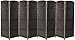 Sorbus Room Divider Privacy Screen, 6 ft. Tall Extra Wide Foldable Panel Partition Wall Divider, Double Hinged Room Dividers and Folding Privacy Screens, Diamond Double-Weaved(8 Panel, Espresso Brown)