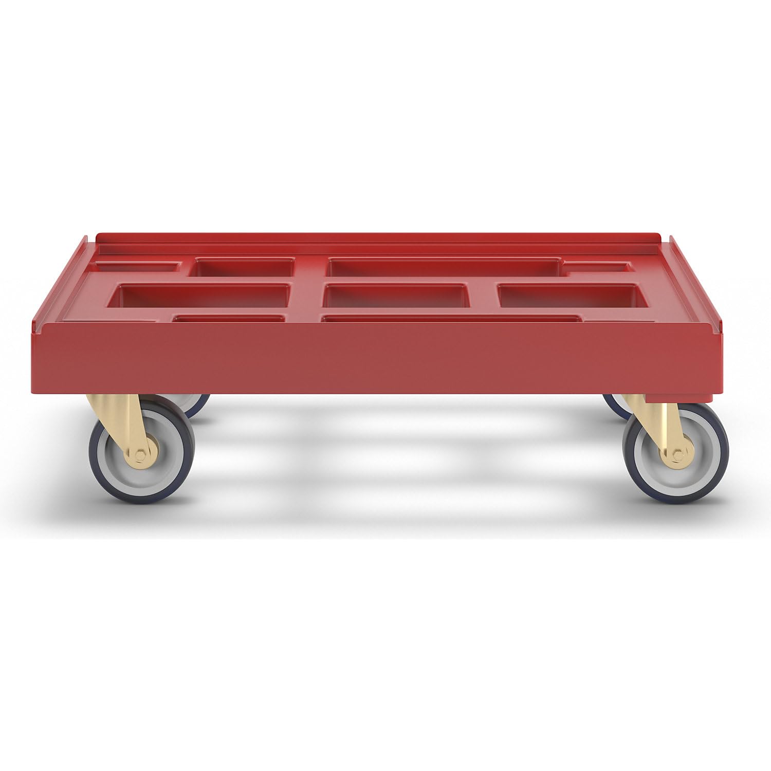 Rodador de transporte, L x A 610 x 410 mm, de PEAD, soldado, rojo vivo.