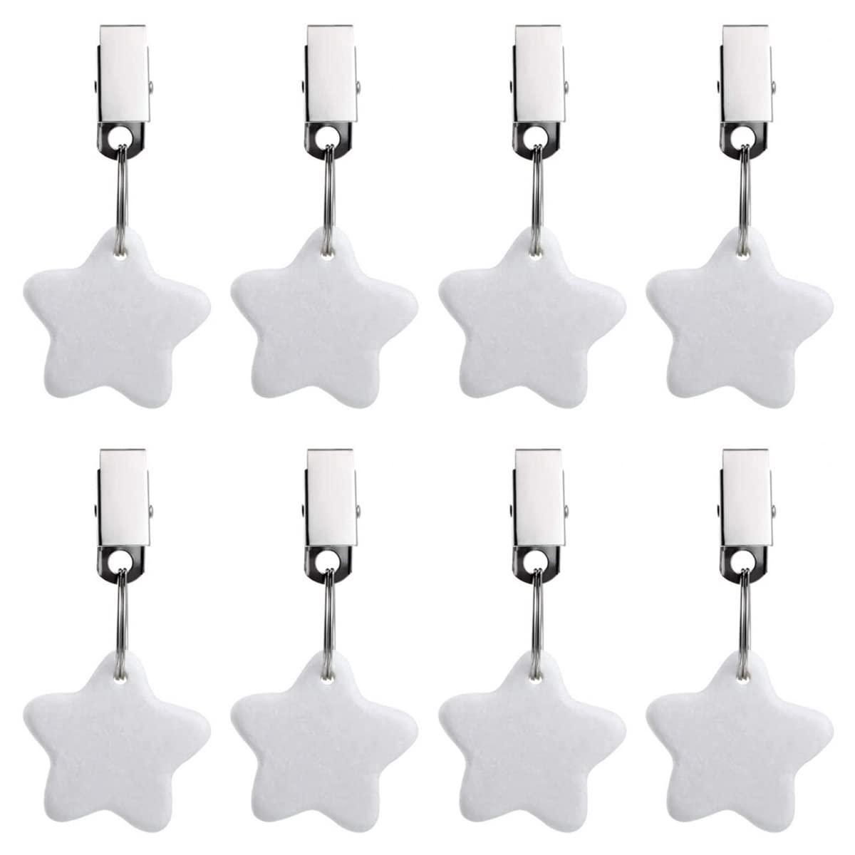 Wangcl White 8Pcs Tablecloth Weights Clips,Tablecloth Weights Tablecloth Pendant With Stainless Steel Clip For Outdoor Family Dinner Garden Party Wedding Camping Picnic-Star Shape