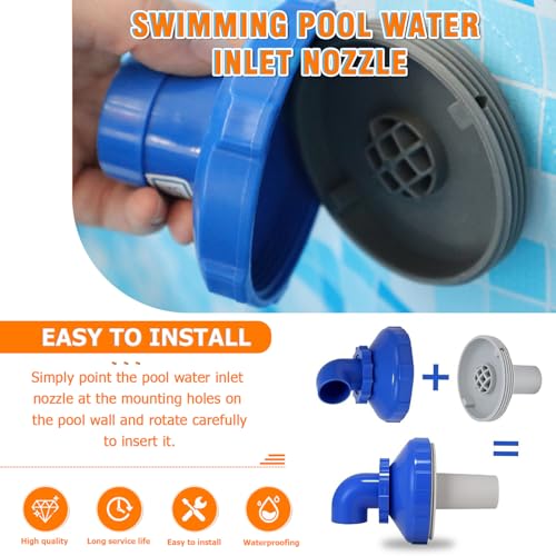 HUAREW 5pcs Pool Jet Nozzle Set, 360° Swivel Rotatable Pool Inlet ...