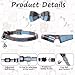 Fyntave 2 Pcs Bowtie Cat Collar for Boy Cat Collar Breakaway with Bells Cats Bow Tie Cute Plaid Kitten Collars with Removable Shirt Collars Adjustable Blue Plaid Cats for Pet