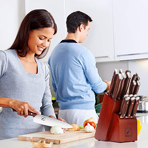 Knife Set, imarku 16-Piece Professional Kitchen Knife Set with Block Wooden, Knife Sharpener for Chef Knife Set, German Stainless Steel Kitchen Knives Knife Set, imarku 16-Piece Professional Kitchen Knife Set with Block Wooden, Knife Sharpener for Chef Knife Set, German Stainless Steel Kitchen Knives