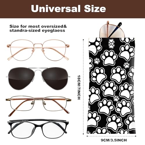 Image of Anikathy 2Pcs Sunglass Eyeglass Glasses Case Soft PU Leather with Cleaning Cloth Portable Glasses Pouch Bag for Men Women