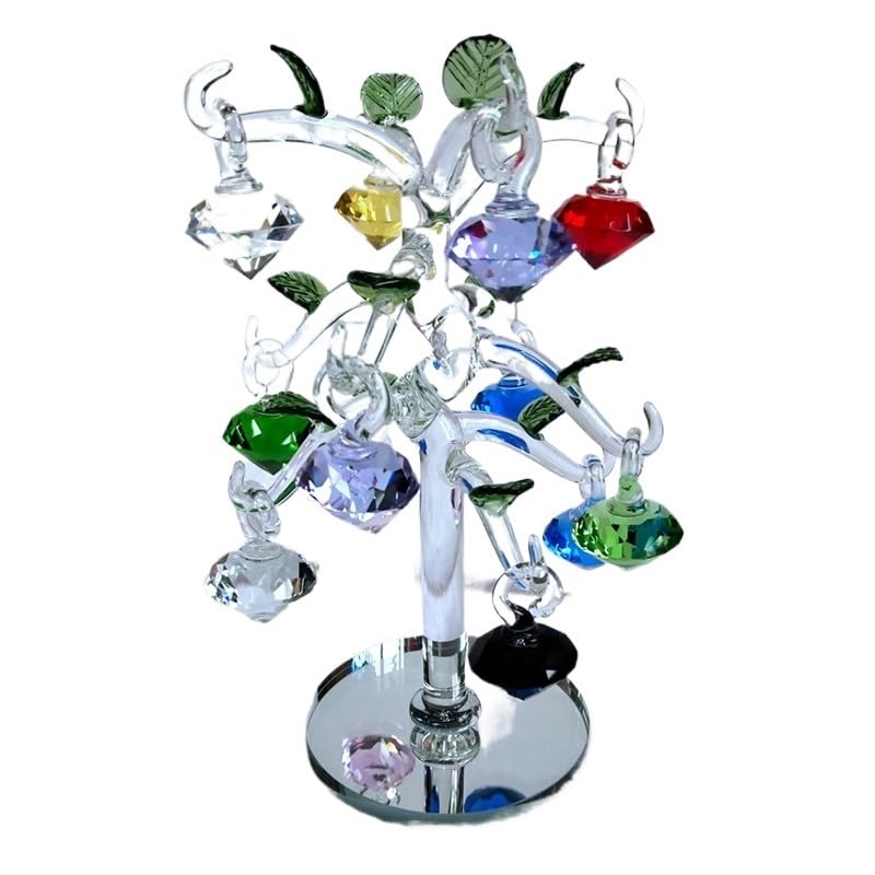 Crystal Diamond Tree Ornaments 12 8 6 Hangs Diamonds Glass Fengshui Crafts Home Decor Figurines Christmas New Year Gift Souvenir (Size : 6 Hangs)