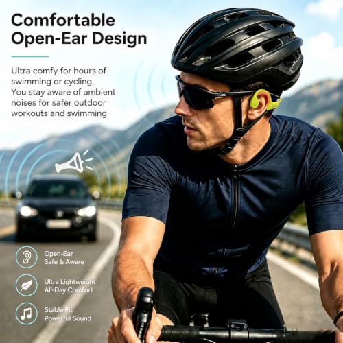 Image of Swimming Headphones Underwater, Open Ear Lap Swimming Earbuds Bluetooth6.0