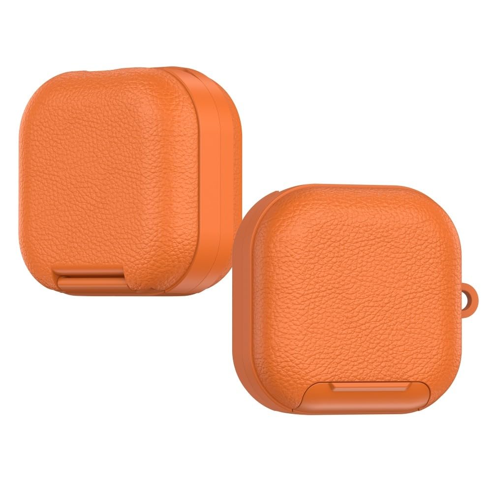 Generic Étui compatible avec Samsung Galaxy Buds4 (Couleur : Orange) Antichoc Cuir Béquille Coque Complète Silicone