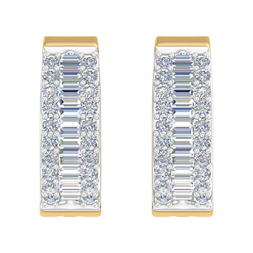 1/2 Carat Diamond Hoop & Huggies Earrings in 10K Gold or in 950 Platinum2