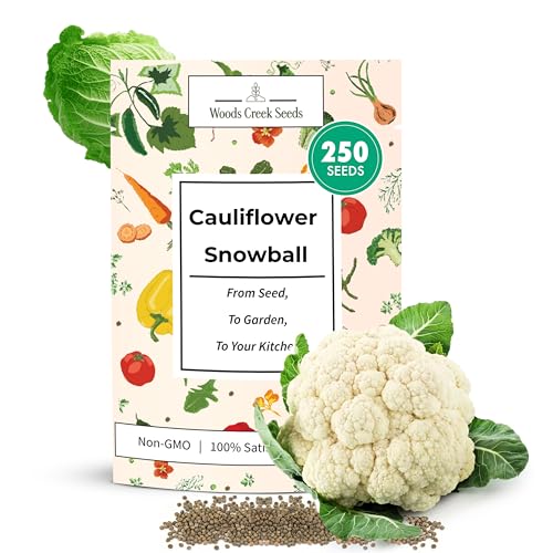 Snowball Cauliflower Seeds – Heirloom Non-GMO White Cauliflower Variety for Planting Outdoors & Vegetable...