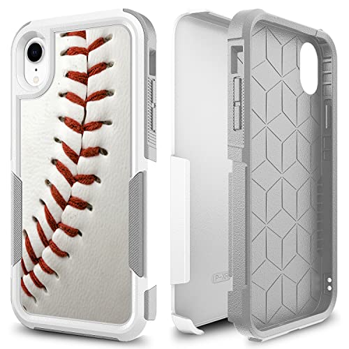 Funda para iPhone Xs silicona interior híbrido doble capa iPhone X béisbol blanco