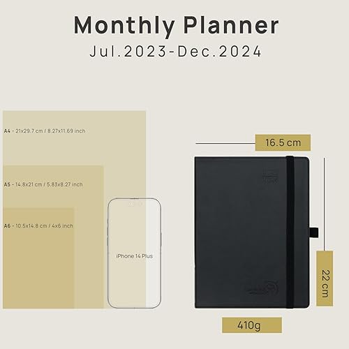 Miniatura 5 de POPRUN Agenda mensual 2024-2025 encuadernada en espiral (6.5 x 8.5 pulgadas), calendario de 18 meses (enero de 2024 a junio de 2025), 4 páginas por