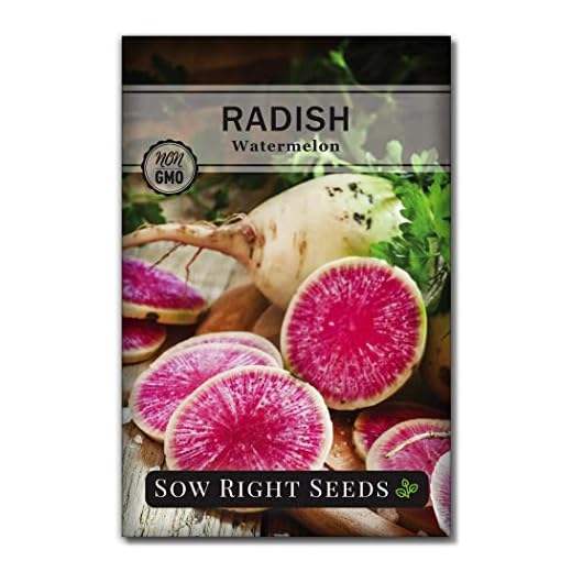 Sow Right Seeds - Watermelon Radish Seed for Planting - Non-GMO Heirloom Packet with Instructions to Plant a Home Vegetable Garden - Unique & Rare Veggie, Watermelon-Like Coloring When Cut (1)