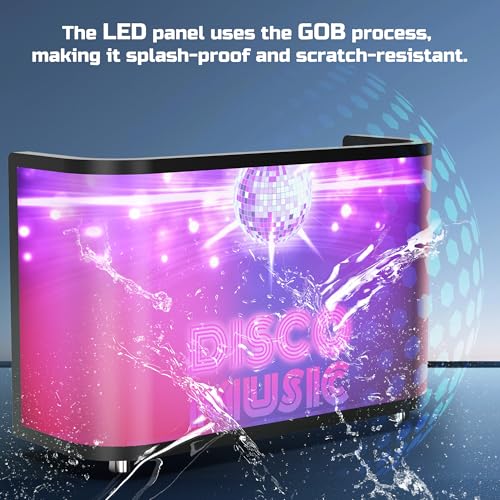 Image of P2.5 Flexible LED Screen Reception Desk, High-Brightness Mobile GOB DJ Table Display with App Control, Replaceable Magnetic Screen Module & Lockable Wheels for Exhibition Reception, Events & Rental