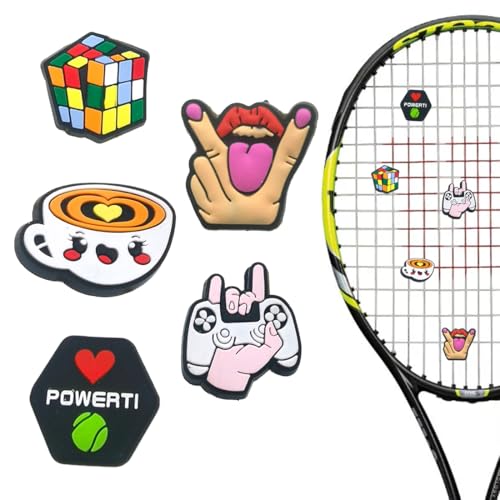 WUSJCOF 5 pièces Amortisseurs de vibrations en silicone pour raquette de tennis, anti vibration, raquette antivibrateurs, réduisant les vibrations de la raquette, accessoires de tennis colorés