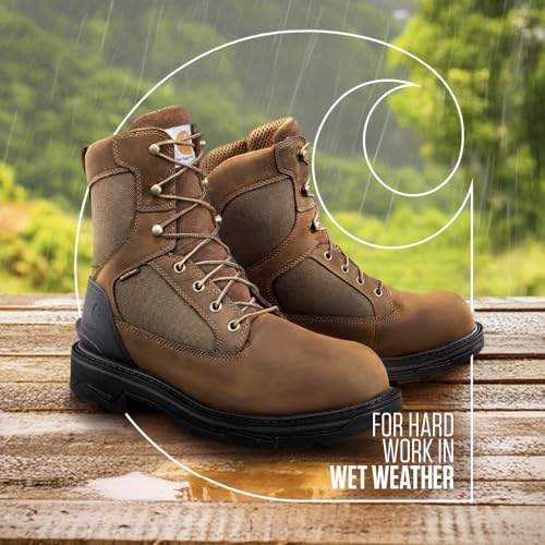Carhartt Ironwood Waterproof Work Boots for Men - 8-inch, Reinforced Oil-Tanned Leather with Breathable Membrane, EH & Slip-Resistant Outsoles2