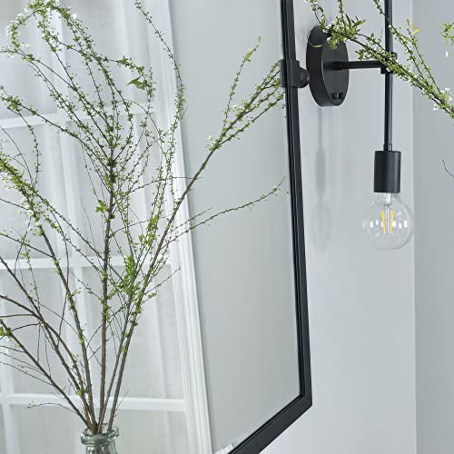 Tehome 20X30'' Pivot Tilting Bathroom Vanty Mirror Rectangle Black Metal Framed Beveled Wall Mirror #TOP6