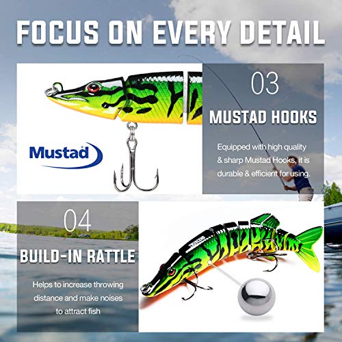 TRUSCEND visserij kunstaas voor snoek forel baars Multi Jointed Swimbaits langzaam zinken Bionic zwemmen kunstaas Bass zoetwater zoutwater visserij kunstaas Kit levensechte visserijgiften voor mannen - Image 4