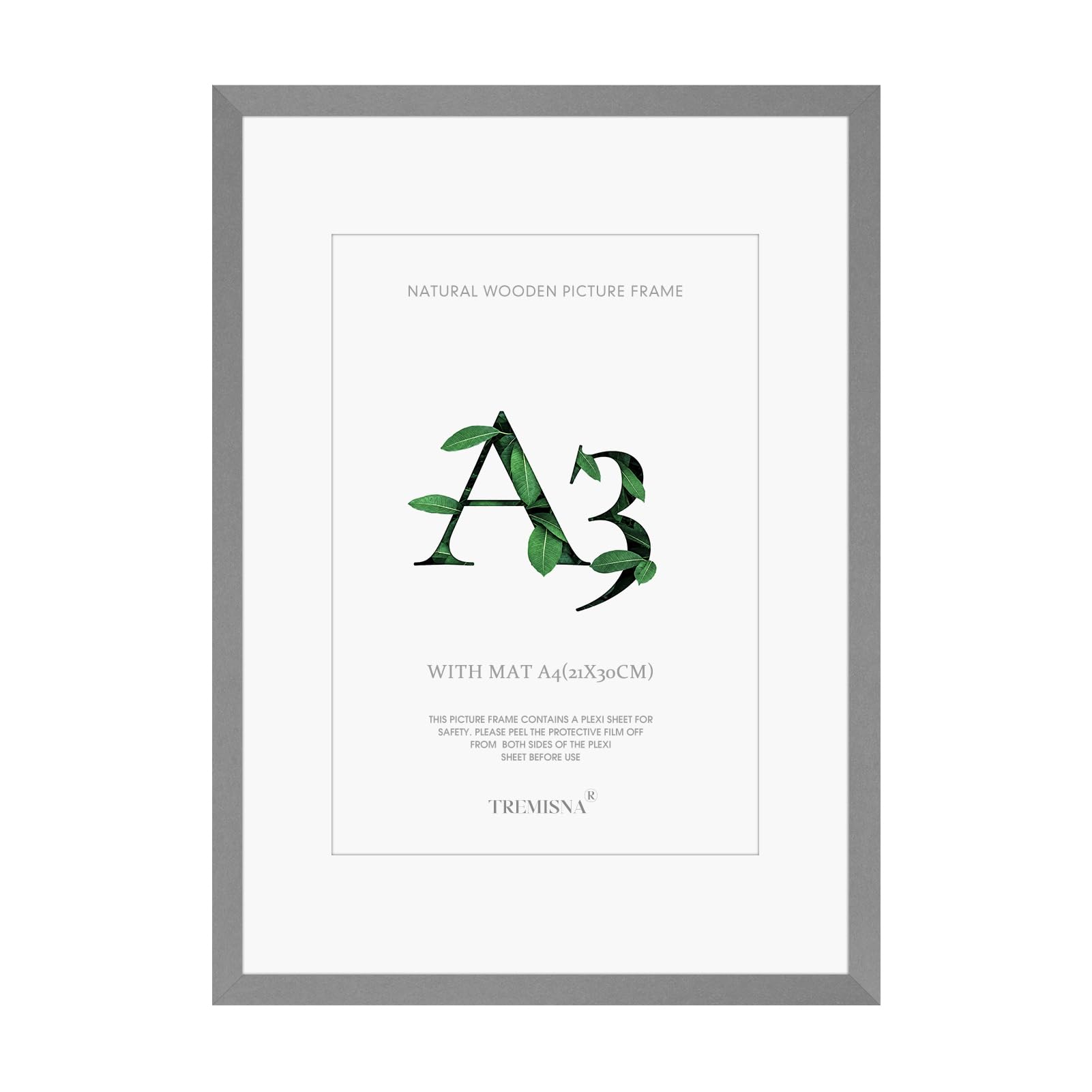 1x A3(29.7x42cm) Picture Frame Gray Wood.A3 Photo Frame