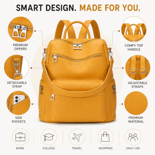 Image of Leather Backpack for Women | Large Capacity | College and Office use | PU Leather | shoulder bag for Ladies,
