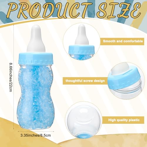 Image of Roowest 512 Pcs Baby Shower Games Guess How Many Pacifiers Sign 100 Small Guessing Games 10 HB Pencils 750ml Milk Bottle 400 Acrylic Pacifiers Decoration for Guest Gender Reveal(Blue,the Son)