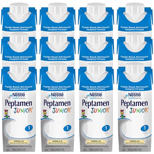 Image of Peptamen Junior Elemental Nutrition, Vanilla, 250 ml Can, Case of 24 | Pediatric Oral Supplement,Ages 1 to 13 Years,8.45 oz.,Carton,Vanilla Flavor,Whey Protein