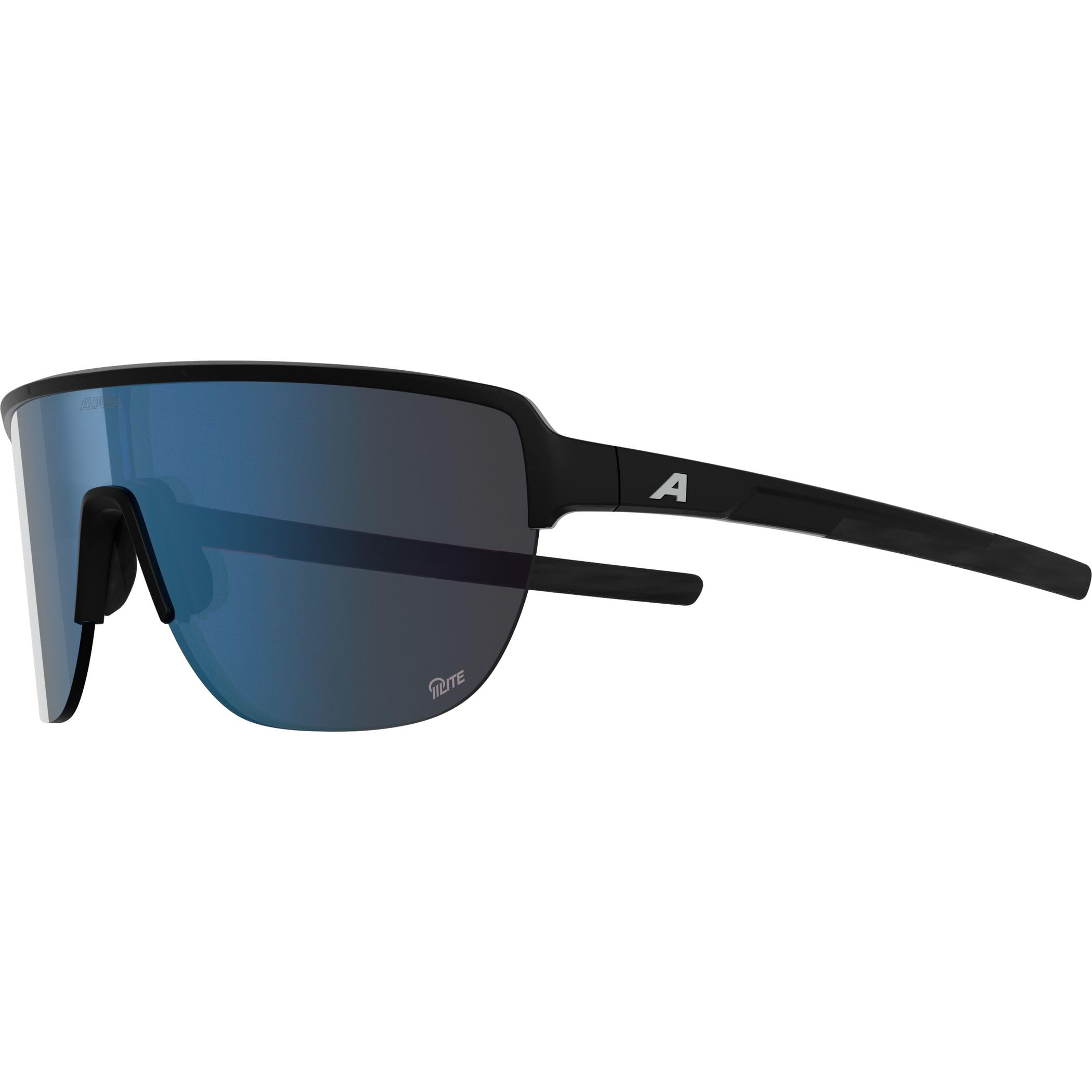 ALPINA RAM II Q-LITE – sportowe okulary dla kobiet i mężczyzn, z soczewkami o wzmocnionym kontraście, lekkie i niezniszczalne, do jazdy na rowerze - black matt (blue) - M