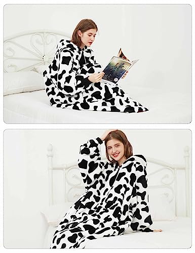 Image of KFUBUO Wearable Blanket Hoodie for Adults Sherpa All Patterns Oversized Sweatshirt Blanket with Pocket