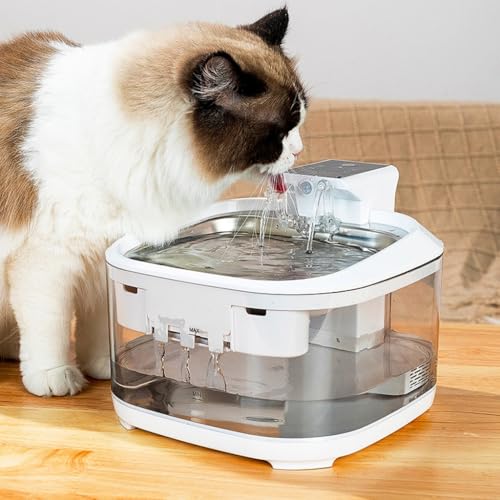 Fuente de agua automática para gatos 4.5L recargable USB miniatura 7
