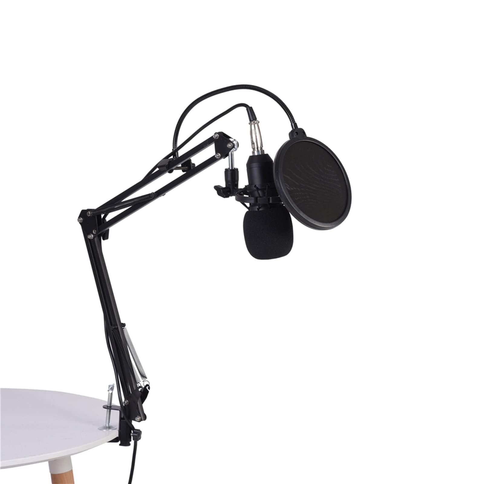 Ejoyous - Micrófono de Condensador para Kit Profesional, BM-800, Conjunto de micrófonos de Condensador de Estudio, con Soporte de Brazo Ajustable, Filtro Anti y Adaptador USB