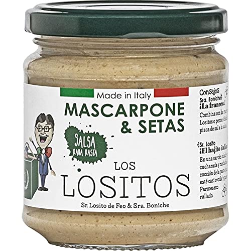 Los Lositos - Salasa con Mascarpone Champiñones y Boletus - Made in Italy - 160 Gramos