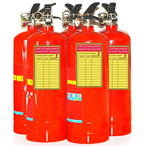 Monthly Fire Extinguisher Inspection Tags Stickers 3 x 5 Inch Year Maintenance Extinguisher Recharge and Inspection Record Labels Safety Stickers 60 Pcs Check Record Vinyl Sticker Label