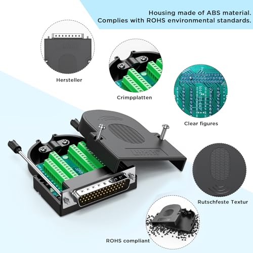 Connecteur DB44 mâle sans soudure RS232 D-SUB à bornier rapide - 2