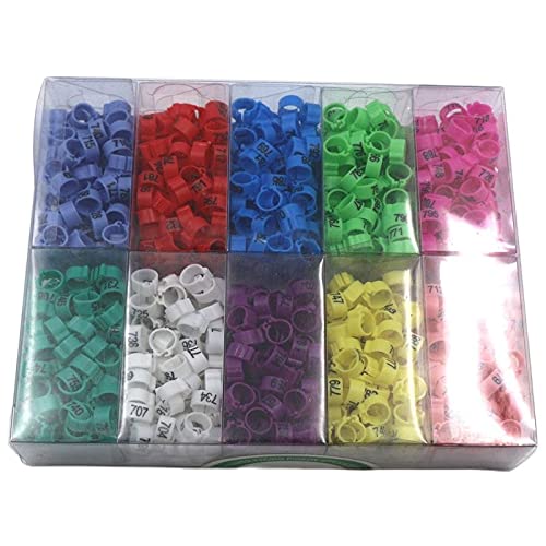 HUFFA 1000 Pz Plastica Uccello Gamba Piede Anello 10 Colori Quaglia Pappagallo Pollo Digitale Anelli di Piccione Piccioni Portare Strumenti con Numero Clip di Uccello