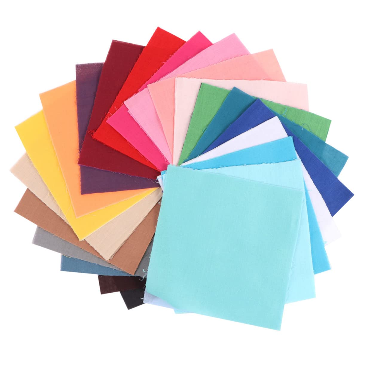 HOMSFOU 1set Solid Color Cotton Embroidery Cloth Durable Cross Stitch Fabric Patches for Home Crafts and Sewing Projects 50pcs