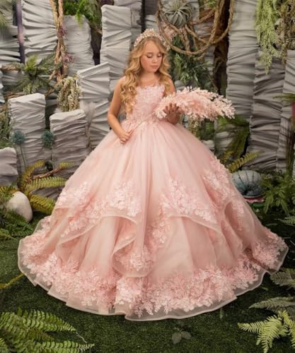 Flower Girl Dress Lace Flower Girl Dresses Tulle Appliques Princess Pageant Dress2