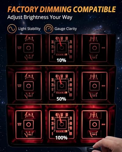 Image of WLJH Super Bright Red Dashboard Instrument Cluster Panel Gauge Lights Backlighting Indicator Lamp Bulb Full Led Dash Light Kit For Ford F150 F250 F350 1967-1979, Pack of 8 | 3030 SMD, 200lm, Sport-Inspired Red Lighting, Warning Indicators, Plug and Play, Direct Replacement, Long Lifespan, 8-Pack