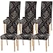Dihope Stuhlhussen Stuhlbezüge mit Druck Stretch Stuhl Bezug Esszimmer elastische Esszimmerstühle Stretch Sitz Abdeckunge Stuhlschoner 4/6er Set