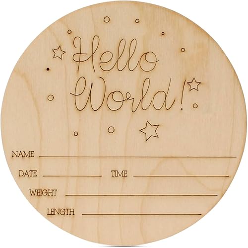 Cartel de bienvenida al recién nacido de 7 pulgadas, paquete de 5 letreros de anuncio de nacimiento para hospital, letreros de madera con nombre de