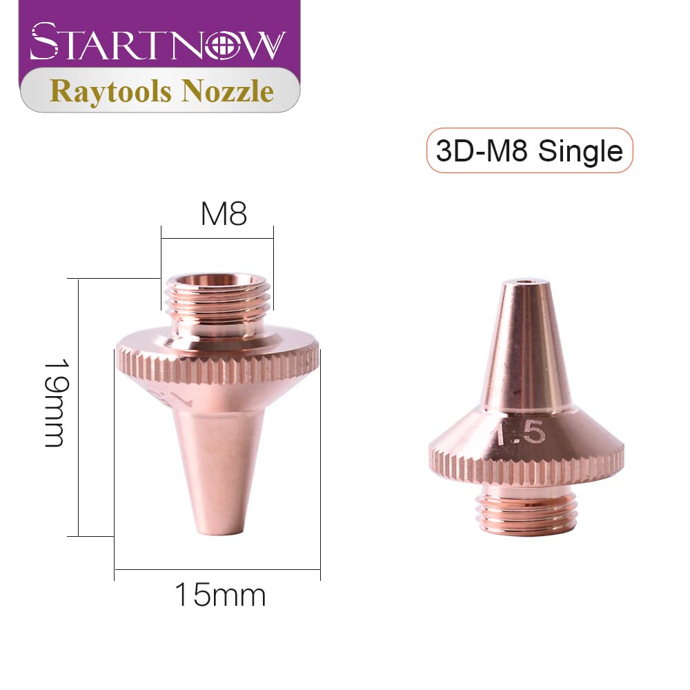 Startnow Raytools Buse de découpe laser à fibre originale pour BM109 BT210S Tête de coupe D32mm Buses laser à double couche simple (S32-A double couche 2.0, 10 pièces)